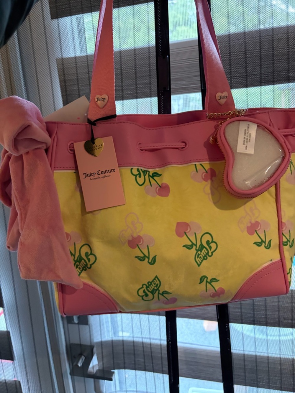 Juicy Couture Daydreamer Pink & Yellow Cherry Tote Bag